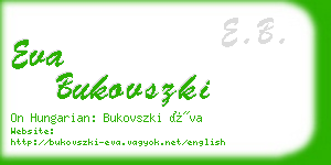 eva bukovszki business card